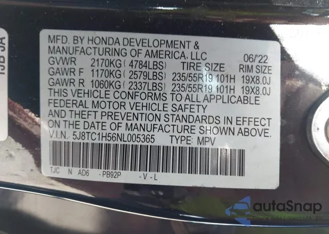 2022 Acura Rdx Technology Package from USA, damaged, VIN 5J8TC1H56NL005365